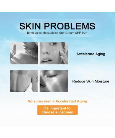 Hydrating Face Sunscreen Moisturizer SPF 50+ PA++++ | Birch Juice Sun Cream No White Cast All Skin Types - Buy Online on GoSupps.com