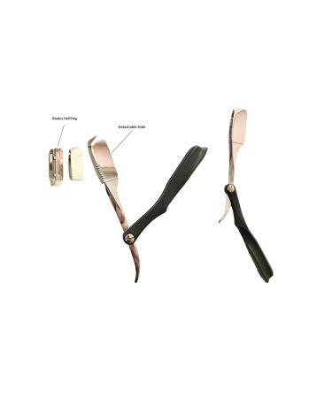 Panther Surgical Professional Men's Hairdresser - Stainless Steel Straight Blade for Mustache & Beard - Black/Silver - Buy Online on GoSupps.com