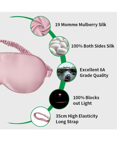 Yunchi 100% Silk Sleep Mask for Men & Women | 19 Momme Pure Mulberry Eye Mask for Comfortable Sleep (Pink) - Buy Online on GoSupps.com