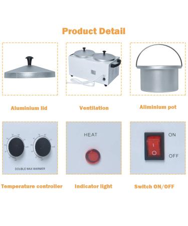 Professional Double Wax Warmer Hair Removal Machine | Adjustable Temperature | 110V | Includes 100 Wooden Craft Sticks - Buy Online on GoSupps.com