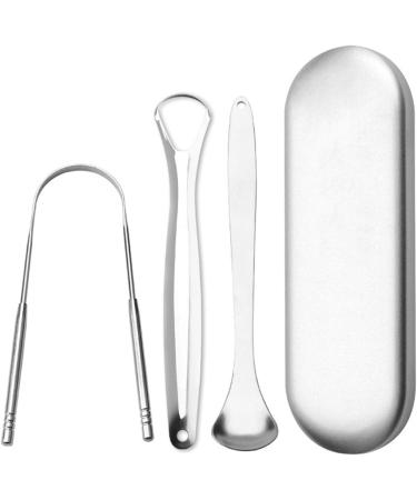 Stainless Steel Tongue Scraper Set - Premium Oral Care Tools for Fresh Breath | Best Tongue Cleaner & Toothbrush for Coated Tongue - Buy Online on GoSupps.com