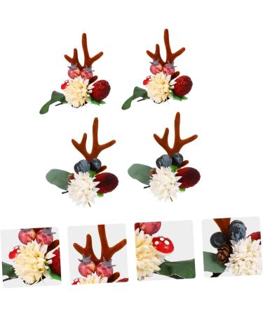 ABOOFAN 4 Pairs Reindeer Antler Hair Clip Christmas Characters Hairpin Reindeer Hairpin Reindeer Antlers Hair Clips Barrettes for Women Christmas Hair Decorations Accessories Fairy Child - Buy Online on GoSupps.com
