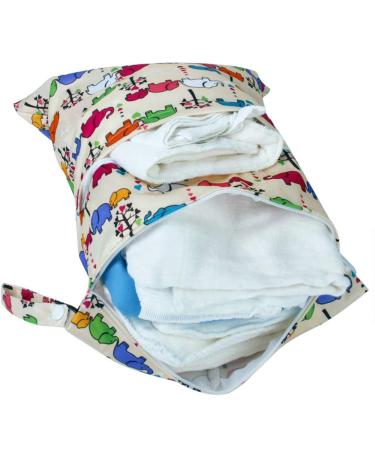 Bynsaer Wetbag Fabric Diapers - 2 Pack Reusable Cloth Diaper Bags for Baby Wet & Dry Organizer (Color 01) - Buy Online on GoSupps.com
