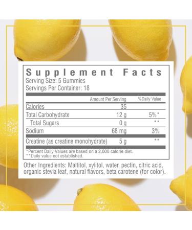 Consult Health CREOVATE CREATINE MONOHYDRATE Gummies 5g Dose for Men & Women to Support Muscle Strength Recovery Cognitive Health & Memory Zero Sugar Gluten Free Natural Lemon 90 Count - Buy Online on GoSupps.com