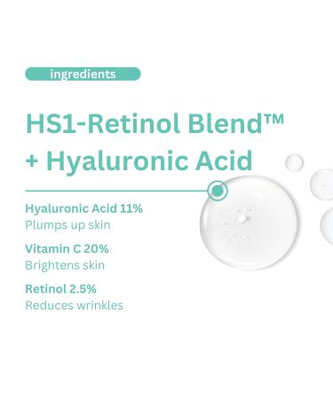2.5% crystal-encapsulated Retinol serum works 11 times FASTER than cheap retinol. With 11% Hyaluronic Acid 20% Vitamin C & E Aloe Vera. Target fine lines wrinkles blemishes & acne scars. 30ml 2 Bottles - Buy Online on GoSupps.com