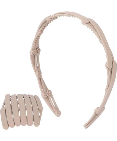 Foldable Headband Compact Folding Headband Retractable Pocket Headband Hair Hoops Headpiece for Girls(Khaki) - Buy Online on GoSupps.com