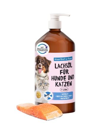 1 liter salmon oil for animals salmon oil for dogs and cats barf oil dog fish oil for dogs natural product - Buy Online on GoSupps.com