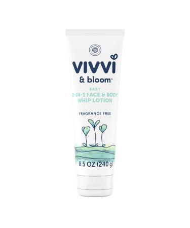 VIVVI & BLOOM 2-in-1 Baby Lotion Face and Body for Delicate & Sensitive Baby Skin Hypoallergenic Lotion Fragrance Free 8.5 oz (Pack of 1)