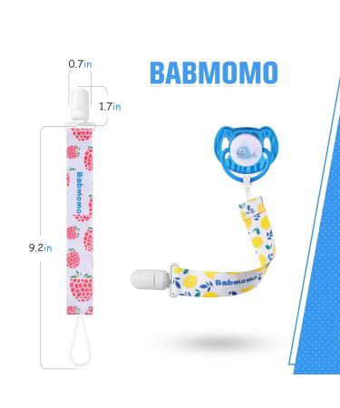 Babmomo 8 Pack Pacifier Clip Holder for Boys and Girls - Stylish Binkie Strap for Most Pacifier Styles, Teether Toys & Baby Gift - Flower Fruit Design - Buy Online on GoSupps.com