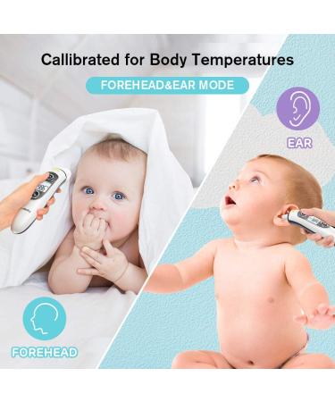 Touchless Digital Infrared Thermometer for Adults and Kids - LCD Screen, Memory Recall, Fever Alarm - White - Buy Online on GoSupps.com