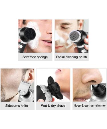 5 in 1 Electric Shaver - USB Rechargeable Floating Heads Nose & Ear Hair Trimmer Men s Facial Cleaning Brush - Buy Online on GoSupps.com