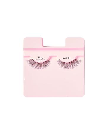 KISS True Volume False Eyelashes - Ritzy 14mm 100% Natural Hair Tapered End Contact Lens Friendly Easy Application Reusable Strip Lashes - Buy Online on GoSupps.com