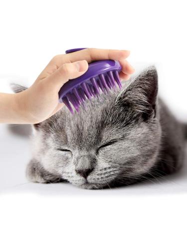 Soft Dual Rubber Pins CeleMoon Cat Brush Silicone Washable Grooming Shedding Massage Bath Pet Brushes - Safe & No Scratching any more - Removes Hair Mats Tangles and Loose Fur For Short to Long Indoor Cat Kitten