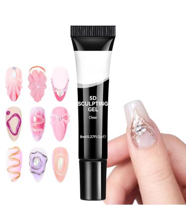 Sculpting Nail Gel | 5D Clear Nail Art Gel Transparent Manicure Supplies for Beginners Women and Events