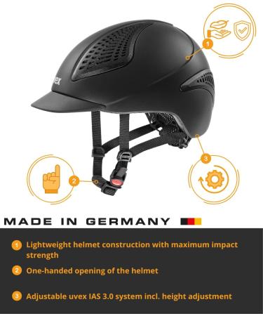 uvex exxential II Horse Riding Helmet - Adjustable & Ventilated - Black Mat - S-M - Buy Online on GoSupps.com