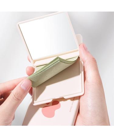 Oil Blotting Sheet Compact Portable Oil Off Paper Good Absorbing Comfortable Plant Fibre with Mirror for Home - Buy Online on GoSupps.com