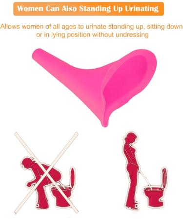 Portable Urinals 1pc Portable Women Camping Urine Device Funnel Urinal Female Soft Travel Urination Toilet Women Stand Up Pee Portable Urinal for Men Women (Color : Orange) - Buy Online on GoSupps.com