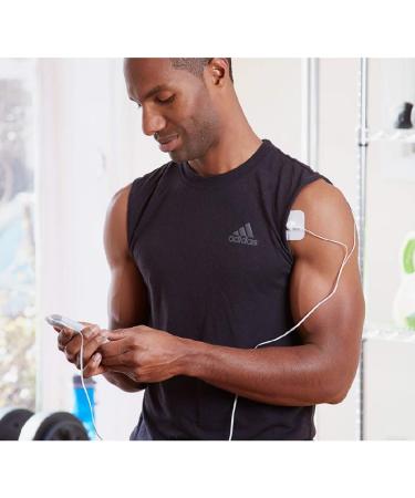AccuRelief TENS Unit Muscle Stimulator Pain Relief System - Electric Muscle Stimulator for Neck, Back, and Full Body - White and Blue - Buy Online on GoSupps.com