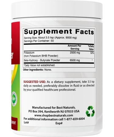 Best Naturals Potassium BHB Powder 1 Lb - Buy Online on GoSupps.com