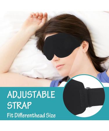 2-Pack 3D Contoured Sleep Mask Set for Men and Women - 100% Light Blockout, Adjustable Strap - Perfect for Travel, Shift Work, and Rest - Black - Buy Online on GoSupps.com