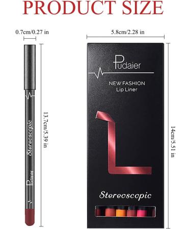 12-Piece Matte Waterproof Lip Liner Pencil Set - Long Lasting Lip Contour Shaping Tool for Women - Assorted Colors for Versatile Makeup Looks - Buy Online on GoSupps.com