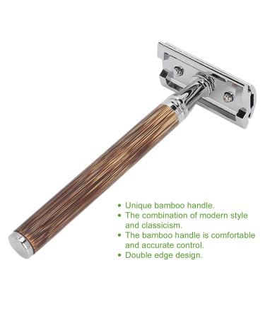 Vintage Razor Set | Double-Edged Safety Shaving Kit - Bamboo Grip & Blade Box - Perfect Men's Gift for Smooth Shaving - Buy Online on GoSupps.com