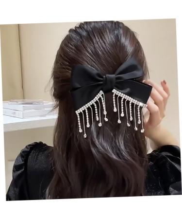 FRCOLOR Bow Hairpin Womens Hair Accessories Black Hair Clips Hair Accessories for Women Goody Hair Clips for Women For Hair Tiara Female Hairpin Tassel Yang Ying Rhinestones - Buy Online on GoSupps.com
