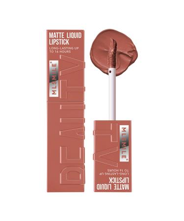 Matte Liquid Lipstick for Women Lip Gloss Longwear No-Budge Lipcolor Makeup Highly Pigmented Color and Waterproof Nonstick Lip Glaze 1 Count(02#Cheeky)