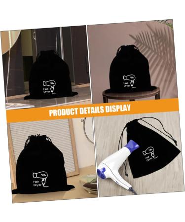 FOMIYES 2pcs Flannel Hair Dryer Bag Drawstring Pouch Hair Dryer Travel Bag Hair Dryer Drawstring Bag 26.00X23.00X0.50CMx2pcs Blackx2pcs - Buy Online on GoSupps.com