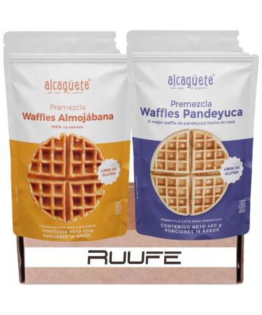 Almojabana & Pandeyuca Alcaguete Waffles (2 pack) Cheese bread & Cassava bread Cheese waffle Gluten Free & no added sugar Works with Waffle Maker Alcaguete Waffles Alcahuete Waffles