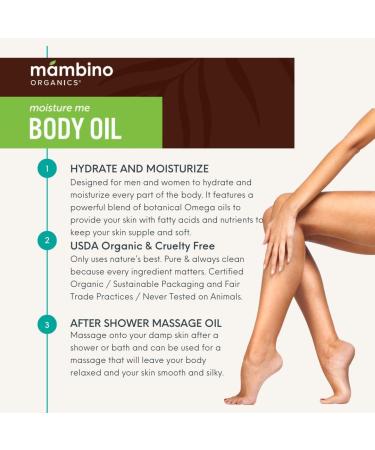 Mambino Organics Moisture Me Body Oil | Organic Hydrating Skin Care with Shea Almond & Pomegranate | Cruelty-Free | 2 fl oz - Buy Online on GoSupps.com