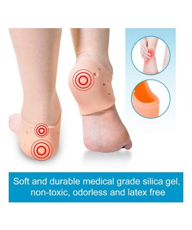 Sioppkik Heirs Cushion Gel Heel Protection Pads - Silicone Heel Socks for Plantar Fasciitis & Cracked Heels - Pain Relief & Comfort - Buy Online on GoSupps.com