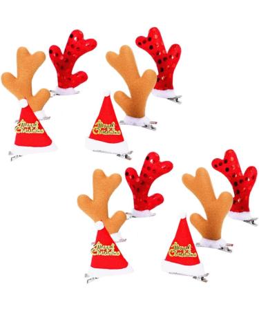 ABOOFAN 12 Pairs Kids Barrettes for Hair Christmas Hair Clips Christmas Barrette Colored Bobby for Hair Reindeer Antler Headband Kids Christmas Hair Clip Crystal Hair Girl Child Pin - Buy Online on GoSupps.com