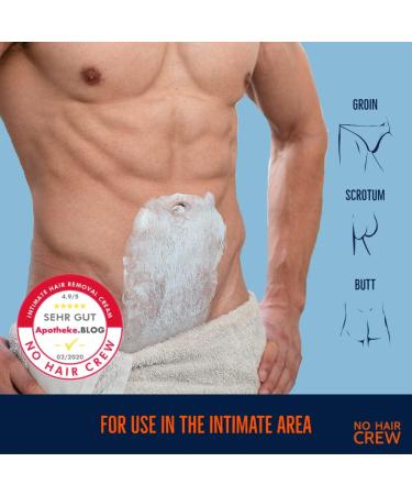 NO Hair Crew Intimate Hair Removal Cream for Men - Extra Gentle Depilatory Cream 100ml - Buy Online on GoSupps.com