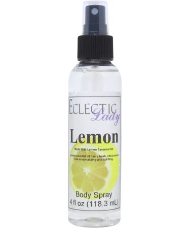 Lemon Essential Oil Body Spray 4 ounces Body Mist for Women with Clean Light & Gentle Fragrance Long Lasting Perfume with Comforting Scent for Men & Women Cologne with Soft Subtle Aroma For Regular Strength 4 Fluid Ounces
