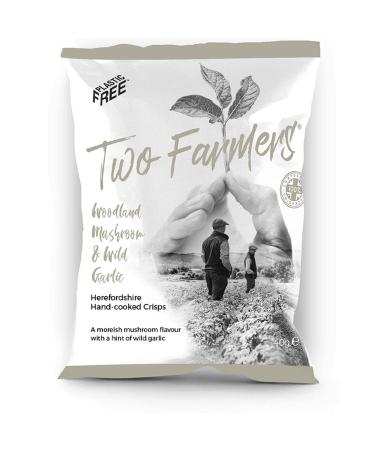 6 x Two Farmers Natural Woodland Mushroom and Wild Garlic Crisps 40g Plastic Free