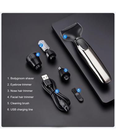 Nose Hair Trimmer for Women & Men | 4-in-1 Eyebrow Razor & Ear Trimmer | Hair Removal Epilator - Black & Silver - Buy Online on GoSupps.com