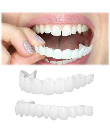 Buy Flipped Warm Snap-On Dentures | 2 Pairs Fake Teeth & Veneers for Men & Women - Temporary Clip-In Smile Solution - Buy Online on GoSupps.com