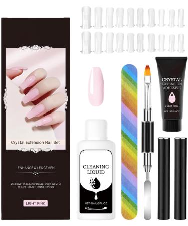 Poly Extension Gel Nail Kit- Basic Pooly Gel Nal Art Tool | Manicure Crystal Powder Nail Extension | Poly Nail Extension Gel Tools | Nail Decoration Tool For Business Trip Beauty Salon Home Travel Light Pink Refer to description - Buy Online on GoSupps.com
