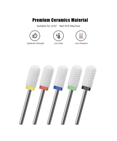 Finibir Ceramic Nail Drill Bit 10Pcs - Professional Electric Drill for Acrylic Nails - Short Handle, No Shaking - Combo 03 - Buy Online on GoSupps.com