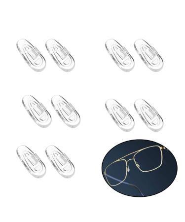 5 Pairs Glasses Nose Pads Adhesive Push in Silicone Spectacle pad kit.Soft Gel fit Anti-Slip Eye Grips Replacement Parts Protector Eyeglass Bridge Repair Tool Set for Kids Eyewear Sunglasses (5)