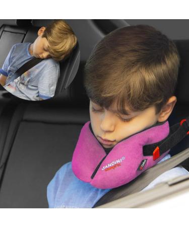 SANDINI SleepFix Kids Outlast Child neck pillow/ Neck cushion with support function and temperature regulation Child seat accessory for car/ bike/ travel Prevents tilting of the head during sleep Pink