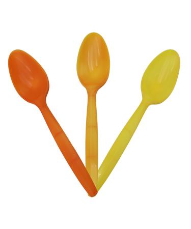 Color Changing Spoons That Change Colors When Cold in Bulk - Fun Ice Cream Spoons! (100 Yellow to Orange)