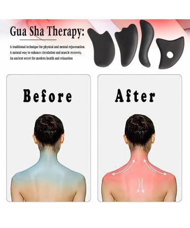 Gua Sha Facial Tools Set of 4 - Premium Bian Stone for Glowing Skin Anti-Aging Massage & Face Lifting Kit for Men & Women - International Shipping Available - Buy Online on GoSupps.com