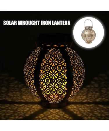 Outdoor Solar Light Hollow-Out Iron Art Solar Lantern Light Hanging Solar Garden Lights Balcony Patio Pathway Lighting (Color : A) (A ) - Buy Online on GoSupps.com