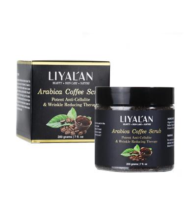 Liyalan Arabica Coffee Body Scrub Cream - Exfoliating, Moisturizing & Anti-Cellulite Treatment - 7 oz - Buy Online on GoSupps.com