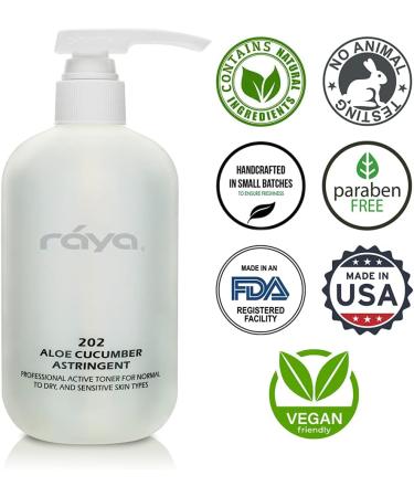 RAYA Aloe Cucumber Astringent 16 oz | Gentle Facial Toner for Dry & Sensitive Skin | Pore Tightening & Smoothing | Refines & Soothes Complexion | Ideal Pre-Makeup Skin Care - Buy Online on GoSupps.com