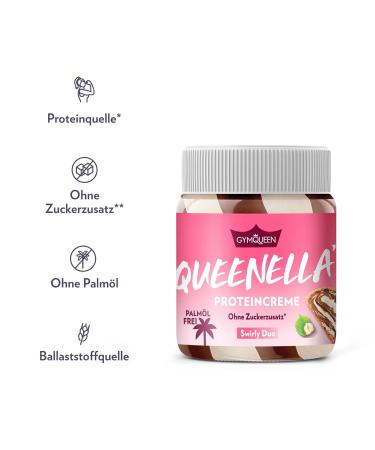 Buy Gymqueen Queenella Protein Cream 6x250g - 21.5% Protein No Added Sugar Hazelnut & White Chocolate Spread - Best Whey Protein Enriched Bread Spread - Buy Online on GoSupps.com