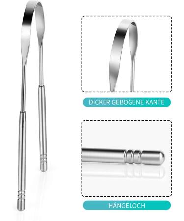 Boenfu Stainless Steel Tongue Cleaner Set - 3 Piece Tongue Scraper for Bad Breath & Oral Care - Buy Online on GoSupps.com
