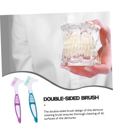 Garvalon 2-Piece Prosthesis Cleaning Brush Set | Denture & Braces Cleaning | Dual-Headed Brushes for Effective Cleaning - Buy Online on GoSupps.com